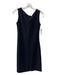 St John Collection Size 4 Black Wool Blend Sleeveless Back Zip Boat Neck Dress Black / 4