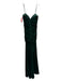 Tadashi Shoji Size M Green Polyester Velvet Ruched Back Zip Spaghetti Strap Gown Green / M