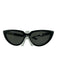 Balenciaga Black Acetate Cat Eye Silver Hardware Sunglasses Black