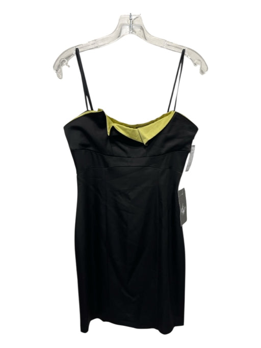 BCBG Maxazria Size 6 Black & Yellow Acetate Blend Strapless Color Blend Dress Black & Yellow / 6