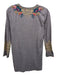 Johnny Was Size Small Mauve, Teal & Multi Cotton Long Sleeve V Neck Top Mauve, Teal & Multi / Small