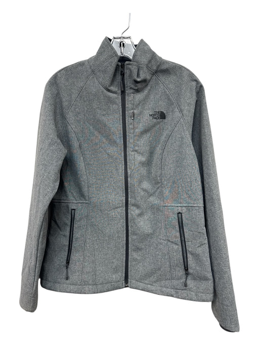 The North Face Size M Light Gray Polyester Zip Pocket Heathered Zip Up Jacket Light Gray / M