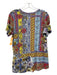 Johnny Was Size Small Blue, Pink & Multi Viscose Blend Short Sleeve V Neck Top Blue, Pink & Multi / Small