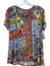 Johnny Was Size Small Blue, Pink & Multi Viscose Blend Short Sleeve V Neck Top Blue, Pink & Multi / Small