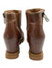 Sorel Shoe Size 6.5 Brown Leather round toe Zip Lug Sole Platform Booties Brown / 6.5