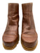 Sorel Shoe Size 6.5 Brown Leather round toe Zip Lug Sole Platform Booties Brown / 6.5
