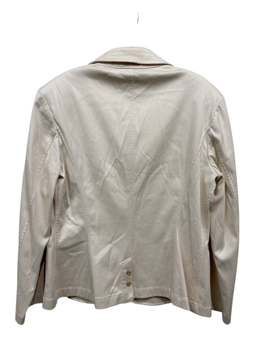 St. John Sport Size L Beige Cotton Wooden Buttons Princess Seams Blazer Jacket Beige / L