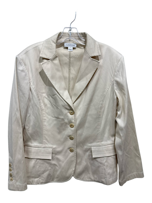 St. John Sport Size L Beige Cotton Wooden Buttons Princess Seams Blazer Jacket Beige / L
