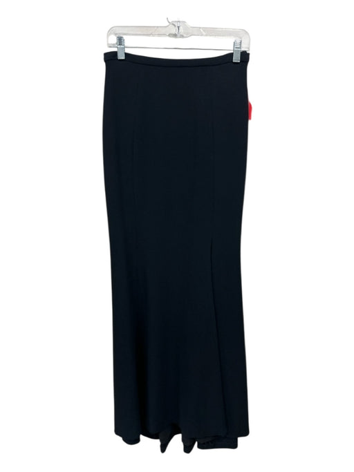 Theia Size 4 Black No Fabric Tag Back Zip Paneled Side Slit Maxi Skirt Black / 4