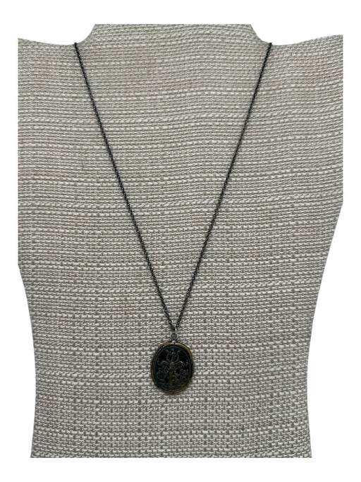 Pyrrha Pewter & Gold 925 Silver Coated Chain Sigil Pendant Necklace Pewter & Gold