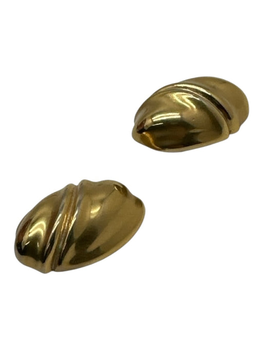Givenchy Gold Gold Tone Metal Oval Clip Ons Earrings Gold