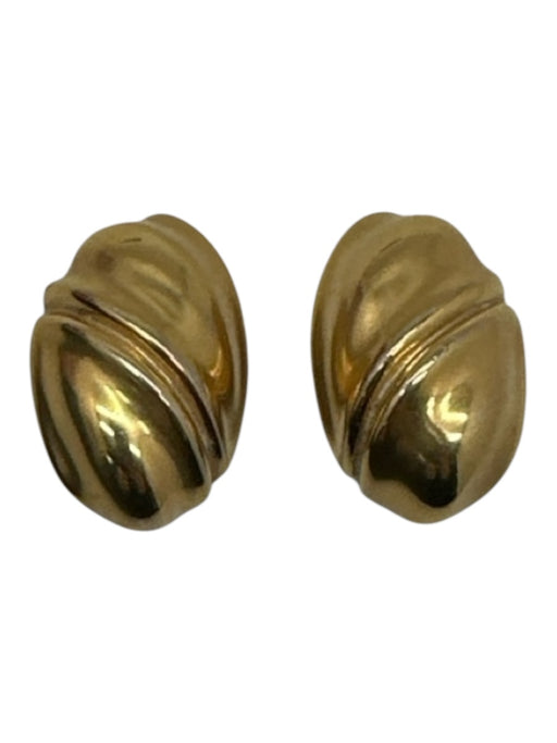 Givenchy Gold Gold Tone Metal Oval Clip Ons Earrings Gold
