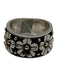 Silver & Gold 925 Silver 14K Gold Floral Wide Band Ring Silver & Gold