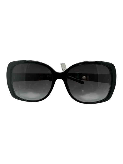 Burberry Black Acetate Dark Tint Nova Check Oversize Sunglasses Black