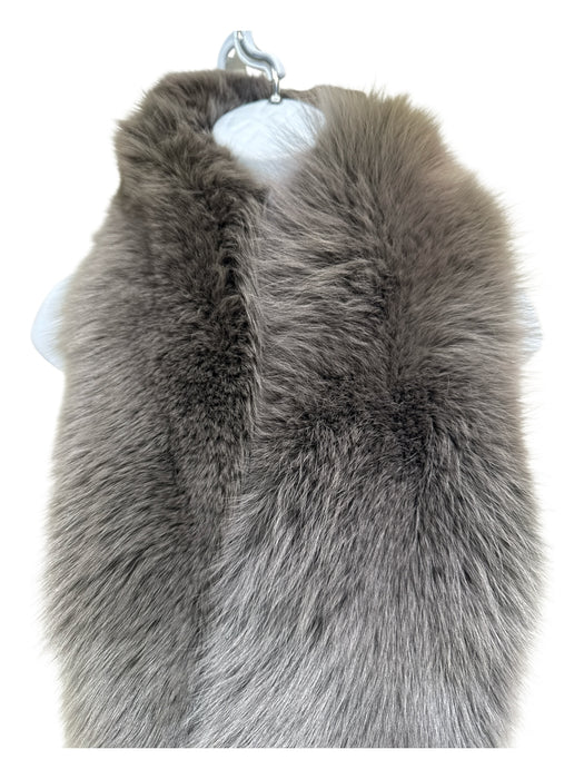 Christian Dior Gray brown Fox Fur Fox Head Stole scarf Gray brown / One Size