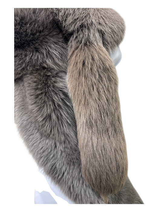 Christian Dior Gray brown Fox Fur Fox Head Stole scarf Gray brown / One Size