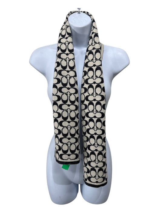Coach Black & Cream Rectangle Monogram Jacquard scarf Black & Cream / One Size