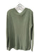 Magaschoni Size Large Green Cashmere V Neck Long Sleeve Ribbed Sweater Green / Large