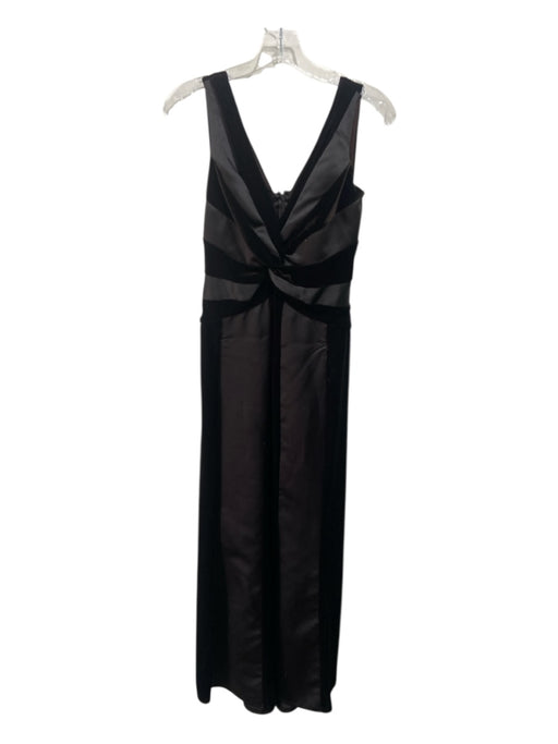 T Tadashi Size 6 Brown Polyester Blend Sleeveless Velvet Accents Twist Knot Gown Brown / 6