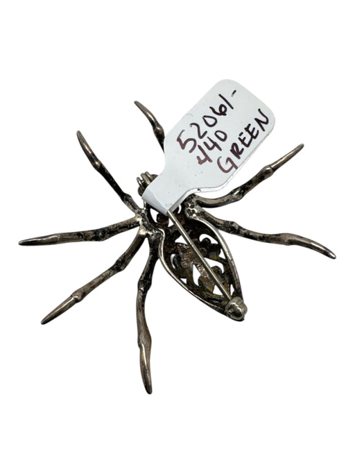 Figural Jezlaine Silver Silver Tone Metal Spider Etched Pattern Brooch Silver