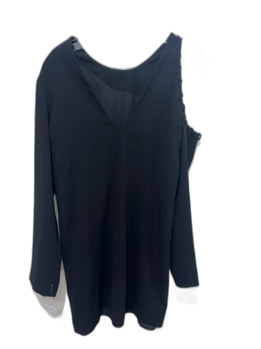 IRO Size 36 Black Polyester Laced Detail Cutout Long Sleeve V Back Dress Black / 36