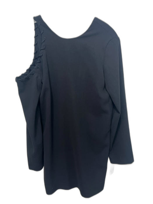 IRO Size 36 Black Polyester Laced Detail Cutout Long Sleeve V Back Dress Black / 36