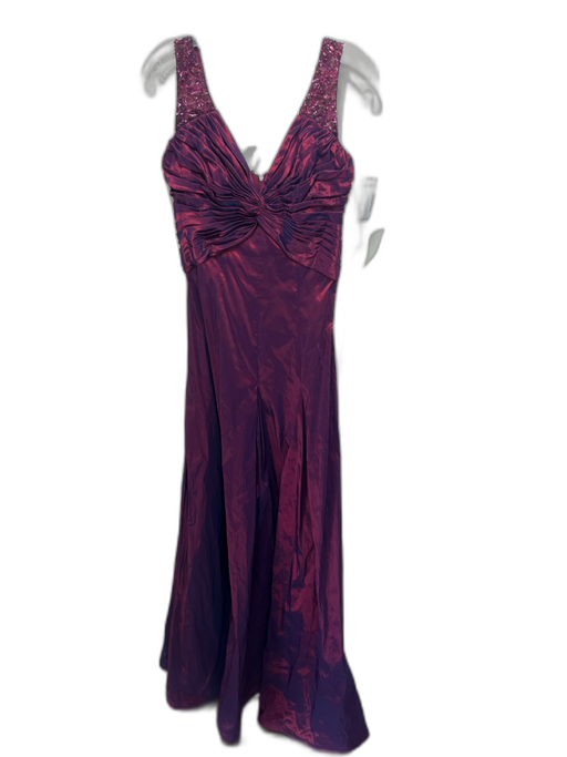 Tadashi Size 6 Purple & Red Polyester Iridescent Sequin Detail Sleeveless Gown Purple & Red / 6