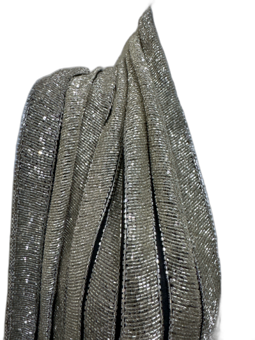 Ralph Lauren Black & Silver Silk Beaded Fringe Vintage Art Deco scarf Black & Silver