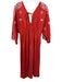 Kings Road Size M Red, Black, White Cotton Blend Long puff sleeve Midi Dress Red, Black, White / M