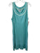 St John Sport Size Large Light Blue Wool Blend Sleeveless Open Knit Ribbed Dress Light Blue / Large