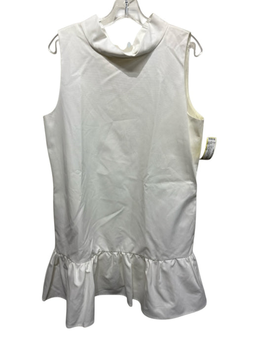 La Roque Size Large Cream White Polyester Sleeveless Bow Detail Gathered Dress Cream White / Large