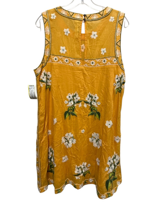 By Anthropologie Size 16 Yellow, White, Green Cotton Sleeveless Dress Yellow, White, Green / 16