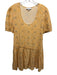 Taylor Tillman Size Small Orange & Black Short Sleeve Floral Tiered Dress Orange & Black / Small