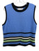St John Sport Size Large Blue, Green, Black Wool Blend Sleeveless Striped Top Blue, Green, Black / Large