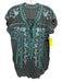 Johnny Was Size XS Gray, Blue, Green Rayon Cap Sleeve Floral Embroidery Top Gray, Blue, Green / XS