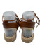 Coach Shoe Size 8.5 Black & Brown Leather Upper Closed toe Ankle Wrap Espadrille Black & Brown / 8.5