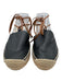 Coach Shoe Size 8.5 Black & Brown Leather Upper Closed toe Ankle Wrap Espadrille Black & Brown / 8.5