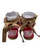 Christian Louboutin Shoe Size 36 Red & Brown Canvas & Raffia Peep Toe Espadrille Red & Brown / 36