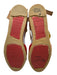 Christian Louboutin Shoe Size 36 Red & Brown Canvas & Raffia Peep Toe Espadrille Red & Brown / 36