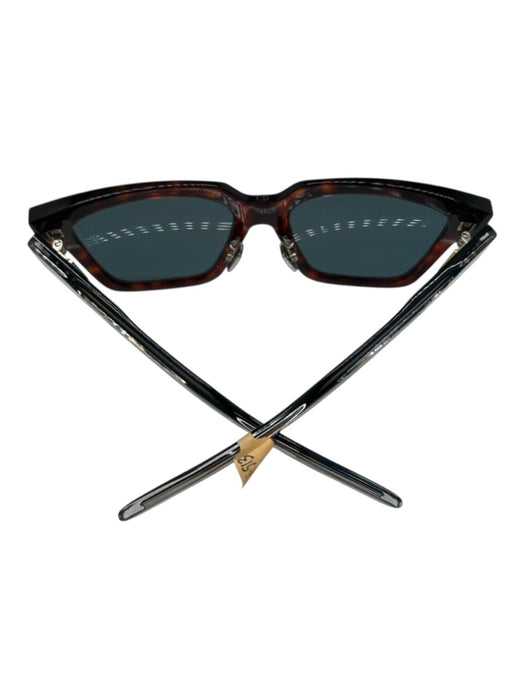 Christian Dior Black & Brown Acetate Silver Hardware Tortoise Square Sunglasses Black & Brown