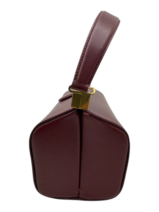 Altuzarra Burgundy Red Leather Gold hardware Logo Clam Shell Top Handle Bag Burgundy Red / Mini