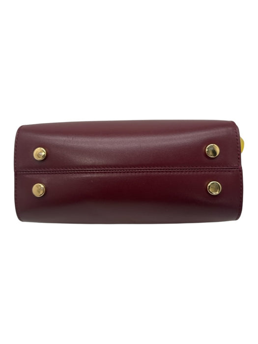 Altuzarra Burgundy Red Leather Gold hardware Logo Clam Shell Top Handle Bag Burgundy Red / Mini