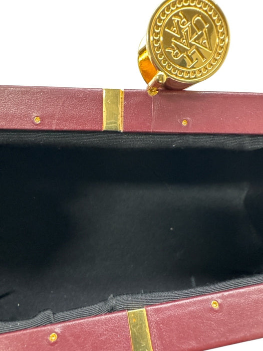 Altuzarra Burgundy Red Leather Gold hardware Logo Clam Shell Top Handle Bag Burgundy Red / Mini