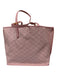 MCM Pink & White Coated Canvas Shoulder Strap Logo Gold Hardware Tote Bag Pink & White / Medium