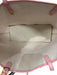 MCM Pink & White Coated Canvas Shoulder Strap Logo Gold Hardware Tote Bag Pink & White / Medium