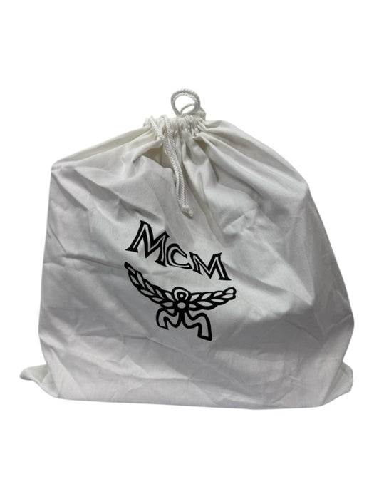 MCM Pink & White Coated Canvas Shoulder Strap Logo Gold Hardware Tote Bag Pink & White / Medium