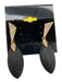 Alexis Bittar Gold & Black Crystal Post Back Dangle oval Triangle Earrings Gold & Black