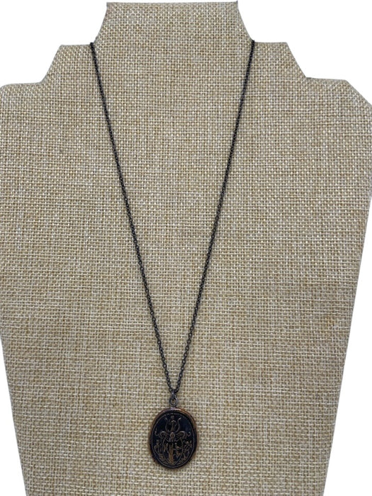 Pyrrha Gunmetal & Gold 925 Sterling Silver Chain Pendant Talisman Necklace Gunmetal & Gold