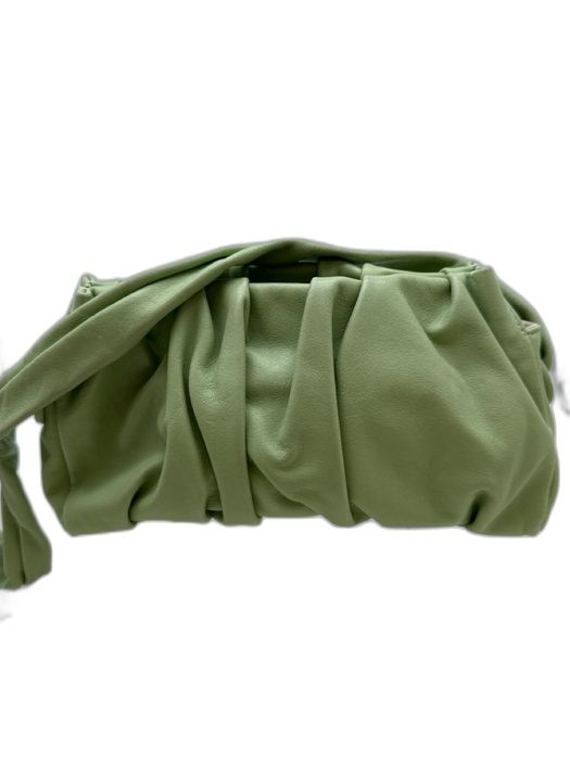 Elleme Mint Green Leather Gathered Magnetic Close Twisted shoulder bag Bag Mint Green / Small