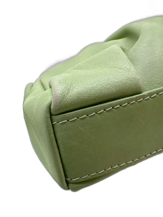 Elleme Mint Green Leather Gathered Magnetic Close Twisted shoulder bag Bag Mint Green / Small